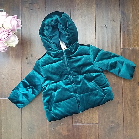 green velvet hooded coat
